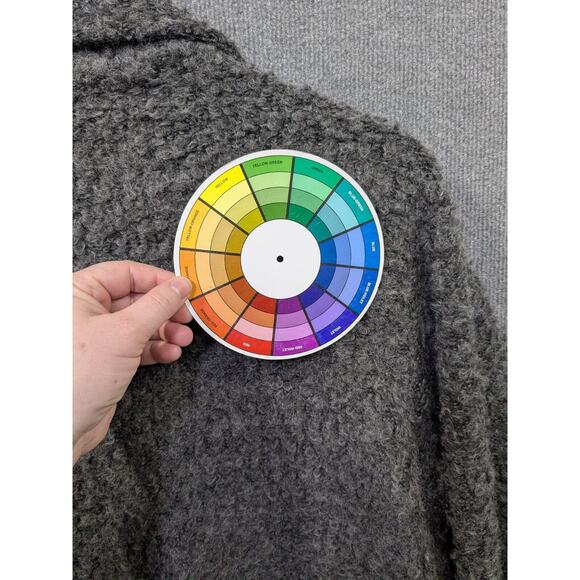 Focus Casual Life Cardigan Womens Large Chunky Sweater Button Fuzzy Wool Gray - Picture 10 of 14